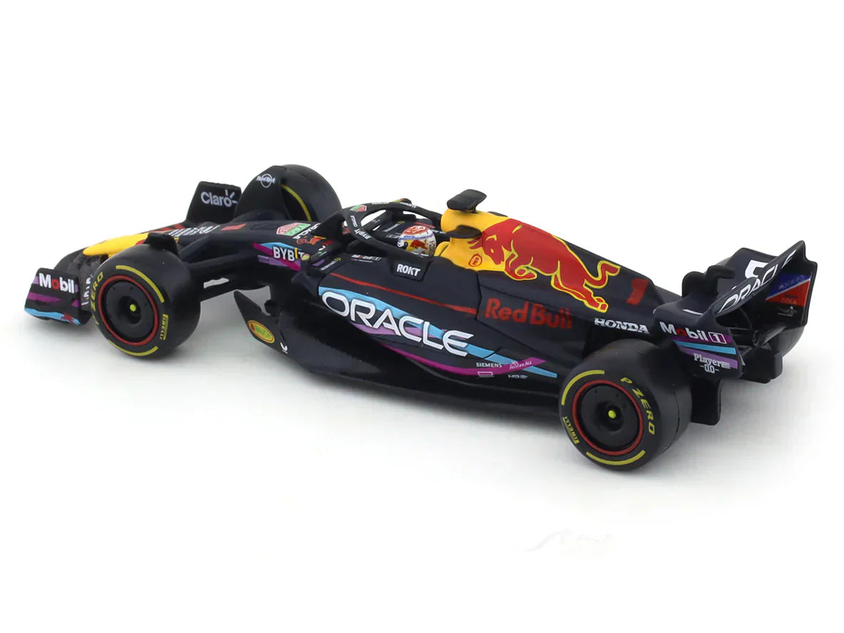 Bburago - 1/43 Scale Model - RedBull racing RB19 2023 #1 Max Verstappen Miami GP Formula 1 Diecast Car Model