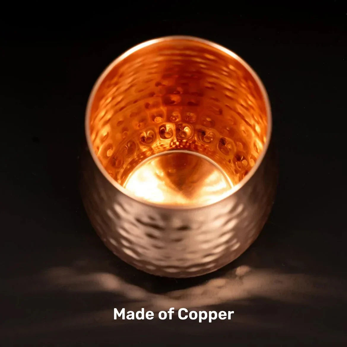 Customized Diwali Gift Combo- 2 Copper glass jar, Almonds (101g),Metal Candle-Golden