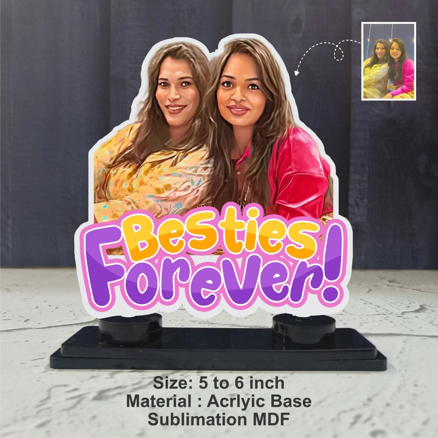 Your Gift Studio Bestie Forever Personalised Avtar Magnetic Stand