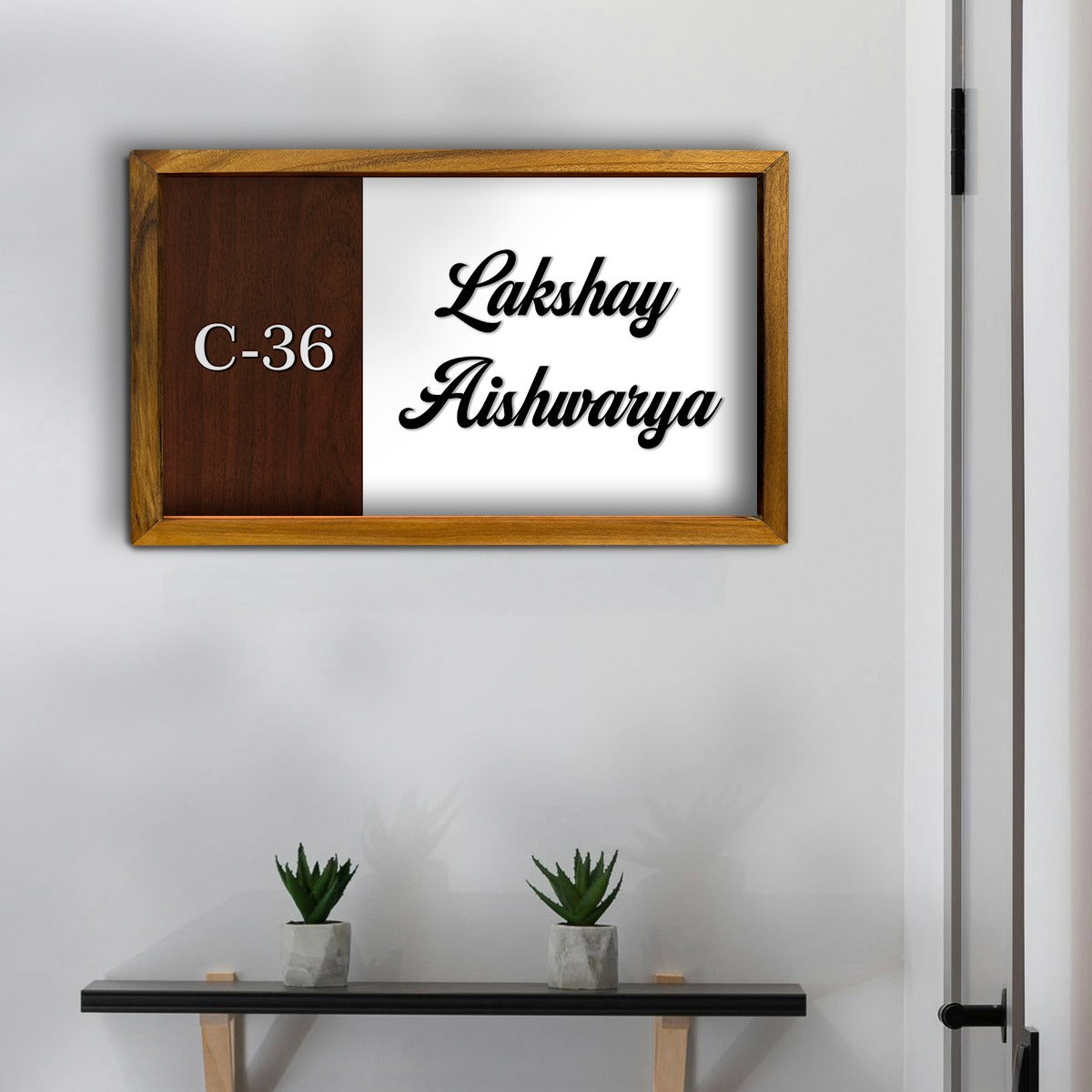 3d Modern Name Plate With Frame