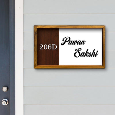 3d Modern Name Plate With Frame