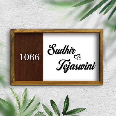 3d Modern Name Plate With Frame