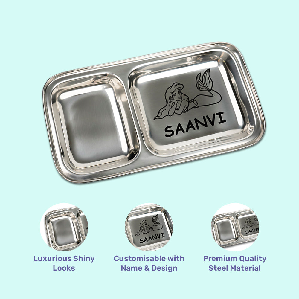 Your Gift Studio Personalized 2 Sectioned Vada Pav Plate