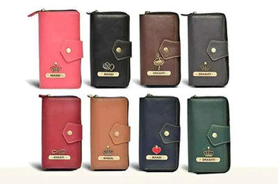 Personalized Zip-around Lady Wallet - Olive Green