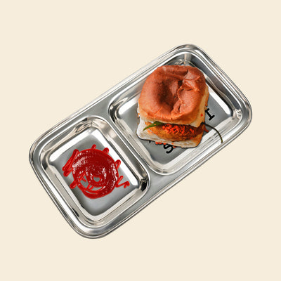 Your Gift Studio Personalized 2 Sectioned Vada Pav Plate