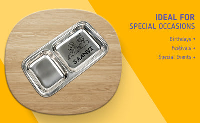 Your Gift Studio Personalized 2 Sectioned Vada Pav Plate