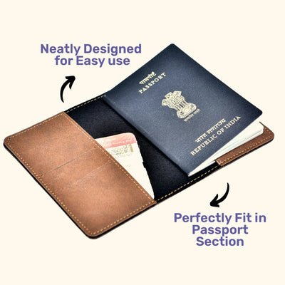 Adventure Awaits Print Personalised Nexon Passport Cover - Brown
