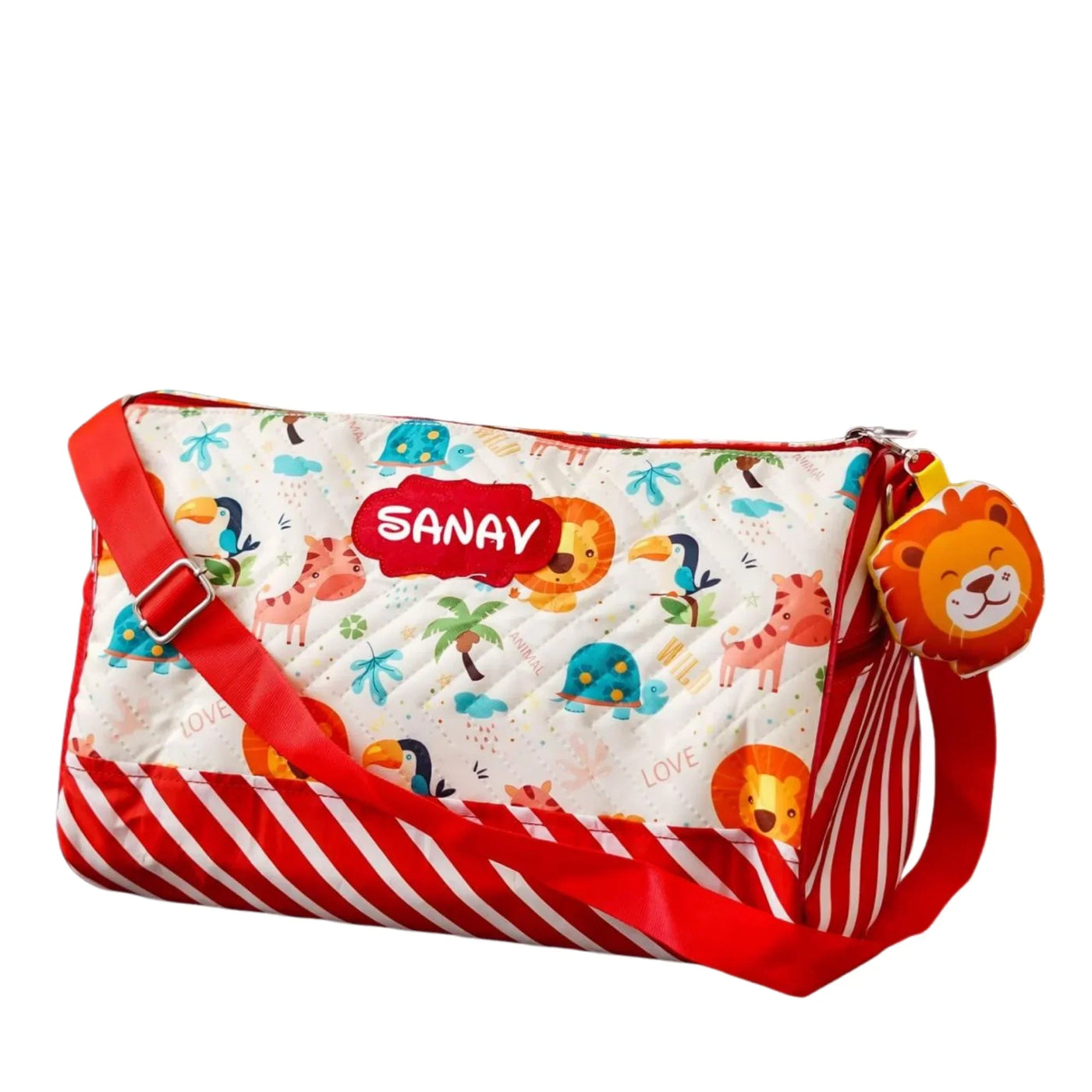 Your Gift Studio Animal Print Kids Customised Duffle Bag (Orange)