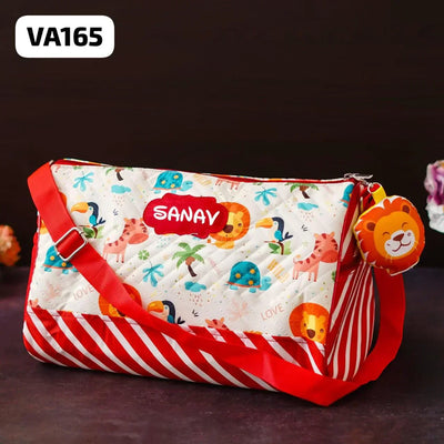 Your Gift Studio Animal Print Kids Customised Duffle Bag (Orange)