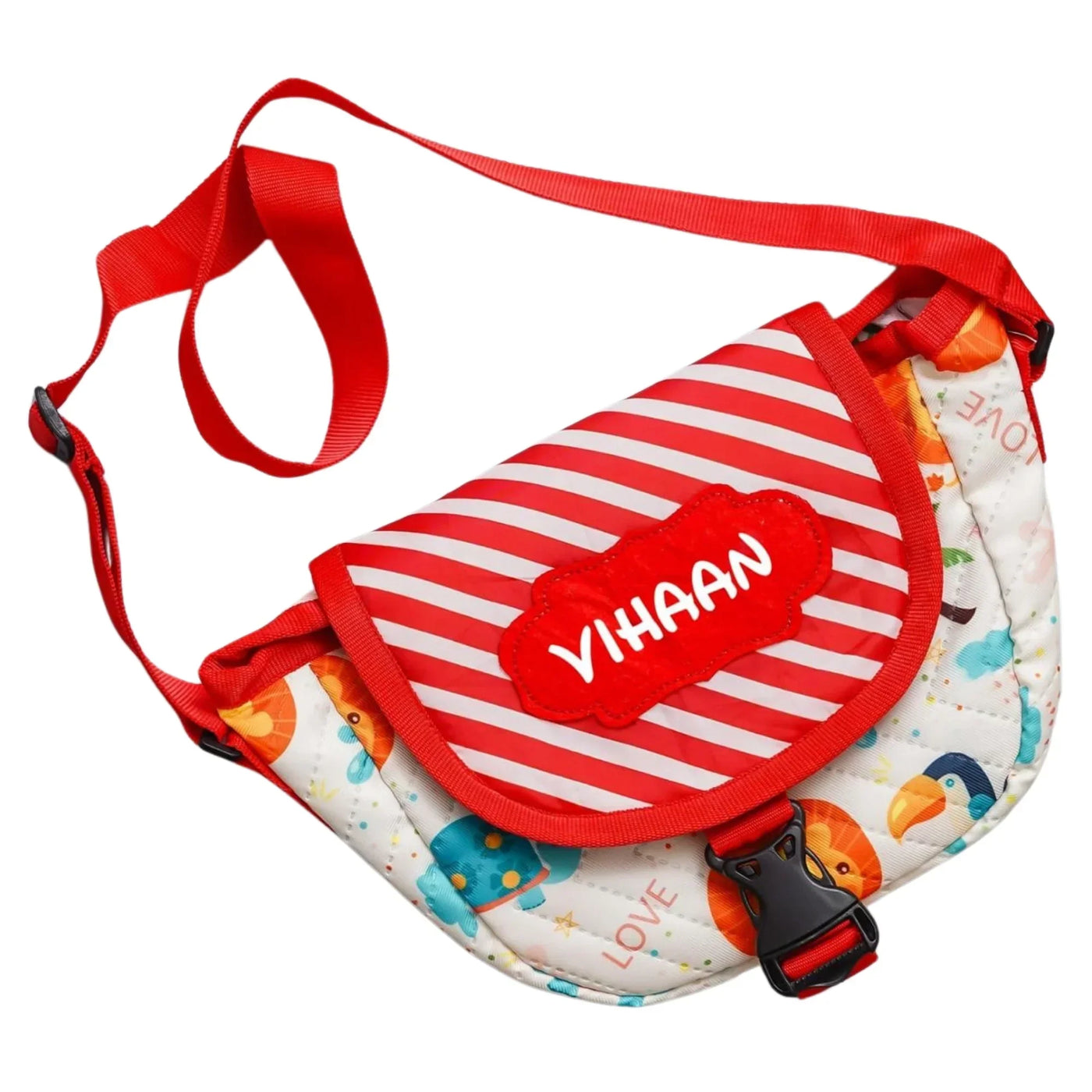 Your Gift Studio Animal Print Kids Customised Sling Bag (Red)