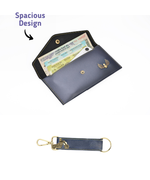 Default Charm Lady Wallet and Keychain - Blue