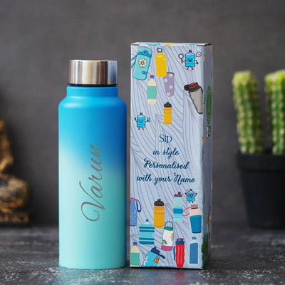 Personalized Perfect Water Bottle and Eyewear Case - Blue