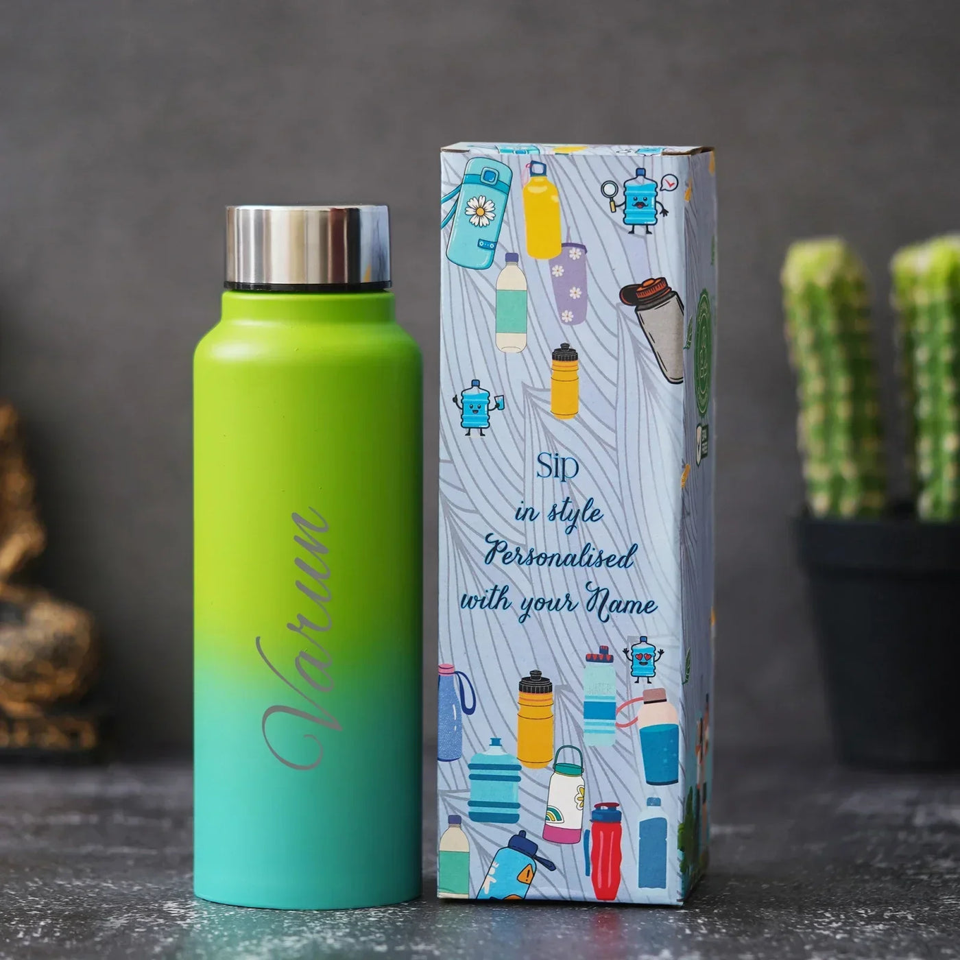 Personalized Perfect Water Bottle and Eyewear Case - Wine