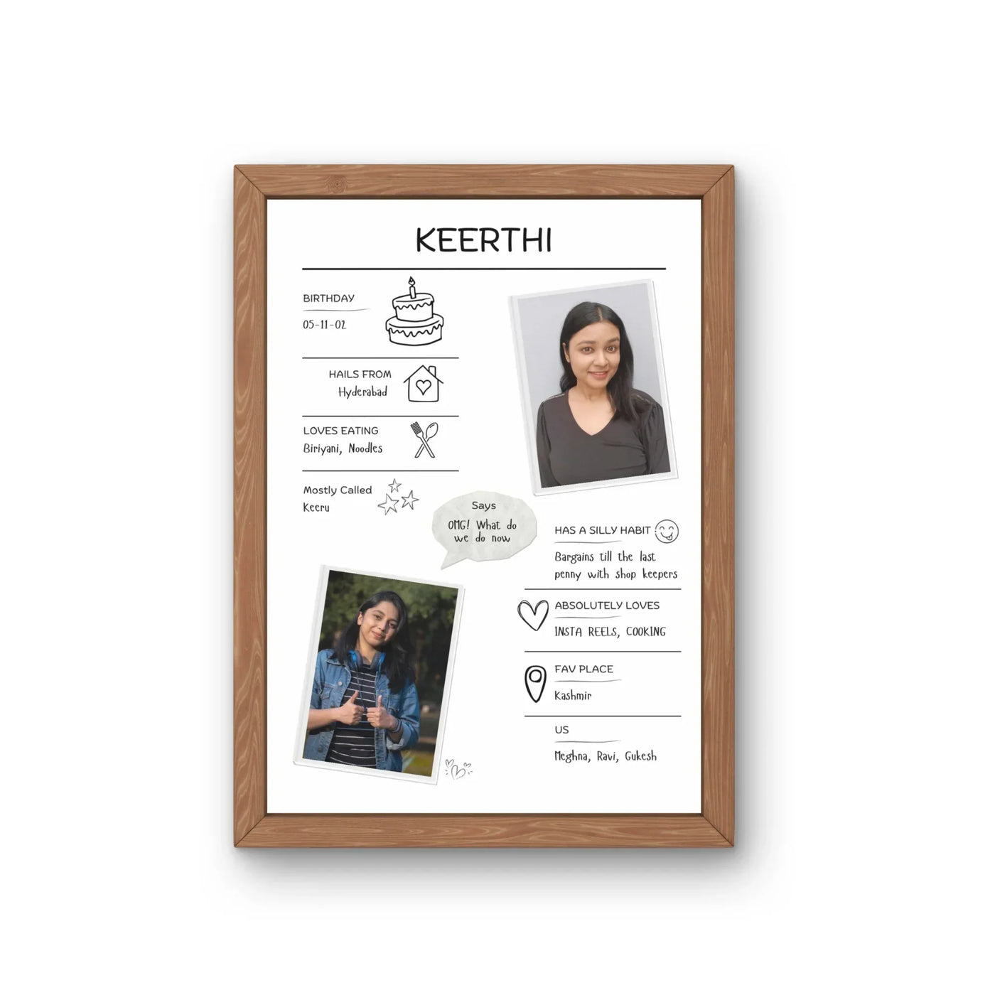 Your Gift Studio All About You Personalised Frame