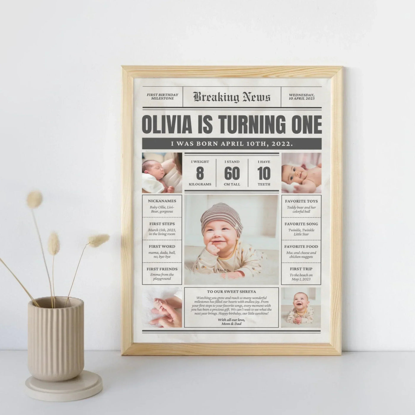 Your Gift Studio All About You Baby Personalised Frame