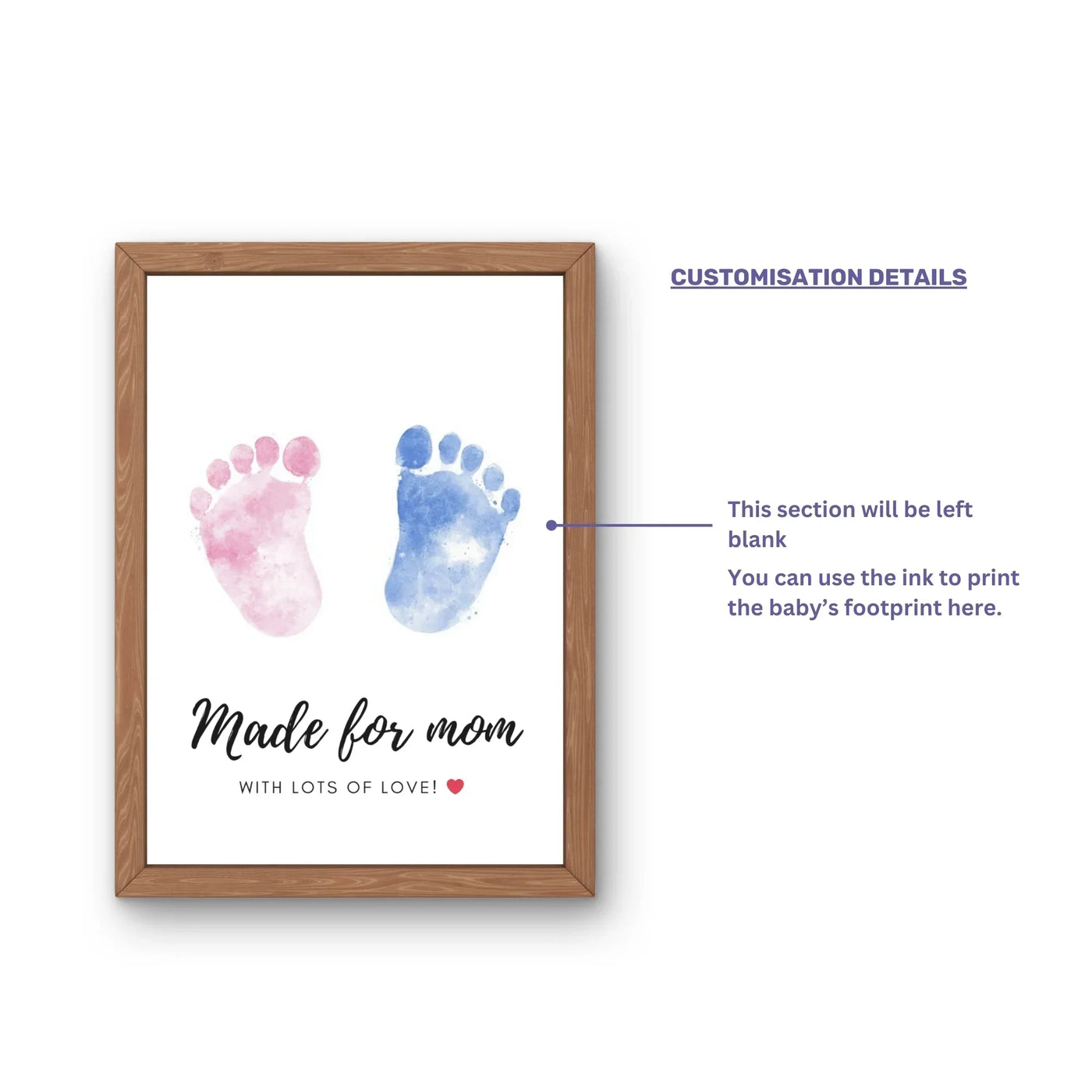 Your Gift Studio Baby Footprint & Handprint Personalised Frame