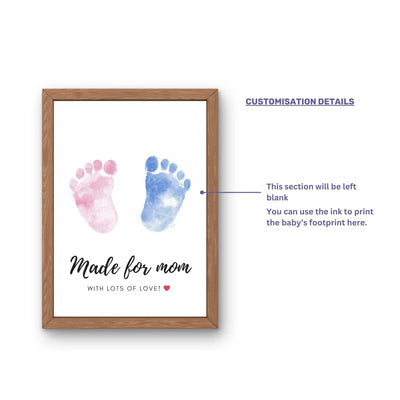 Your Gift Studio Baby Footprint & Handprint Personalised Frame