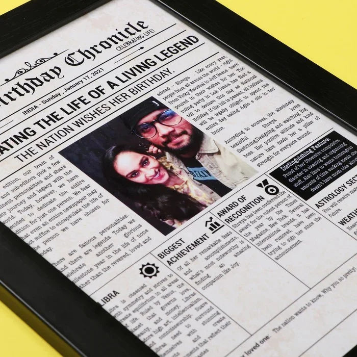 Your Gift Studio Birthday Chronicle Personalised Frame With Acrylic Glass