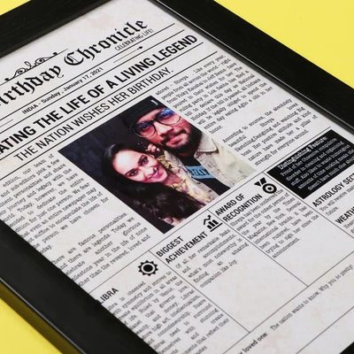 Your Gift Studio Birthday Chronicle Personalised Frame With Acrylic Glass