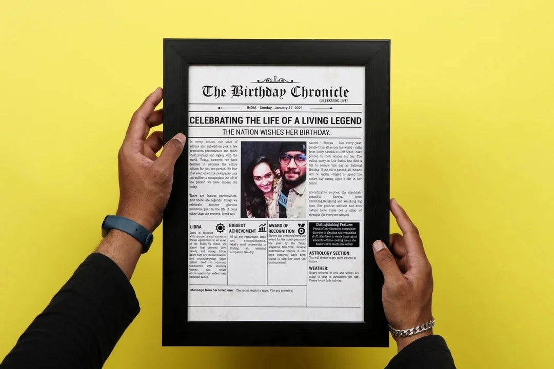 Your Gift Studio Birthday Chronicle Personalised Frame With Acrylic Glass