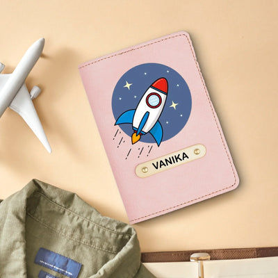 Space Print Personalised Nexon Passport Cover - Pink
