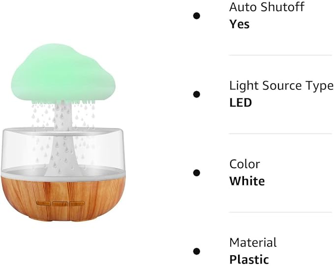 Rain Cloud Humidifier LED Lamp With Raindrop Sound