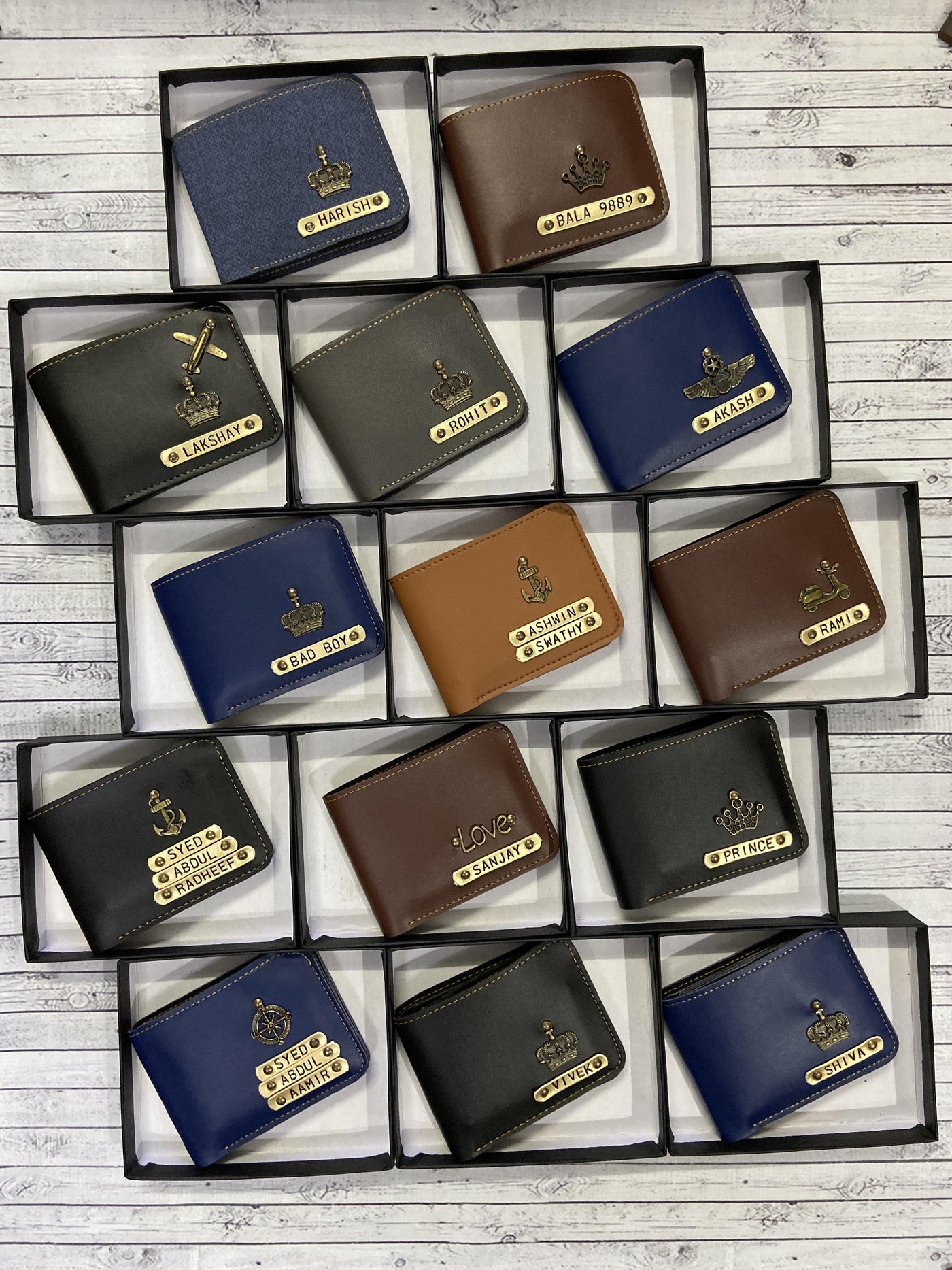 Personalised Mens wallet with Charm