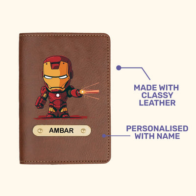 Iron Man 2 Print Personalised Nexon Passport Cover - Brown