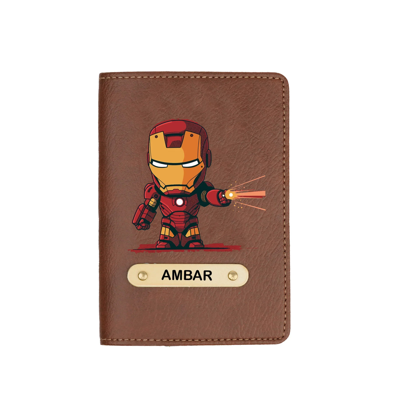 Iron Man 2 Print Personalised Nexon Passport Cover - Brown