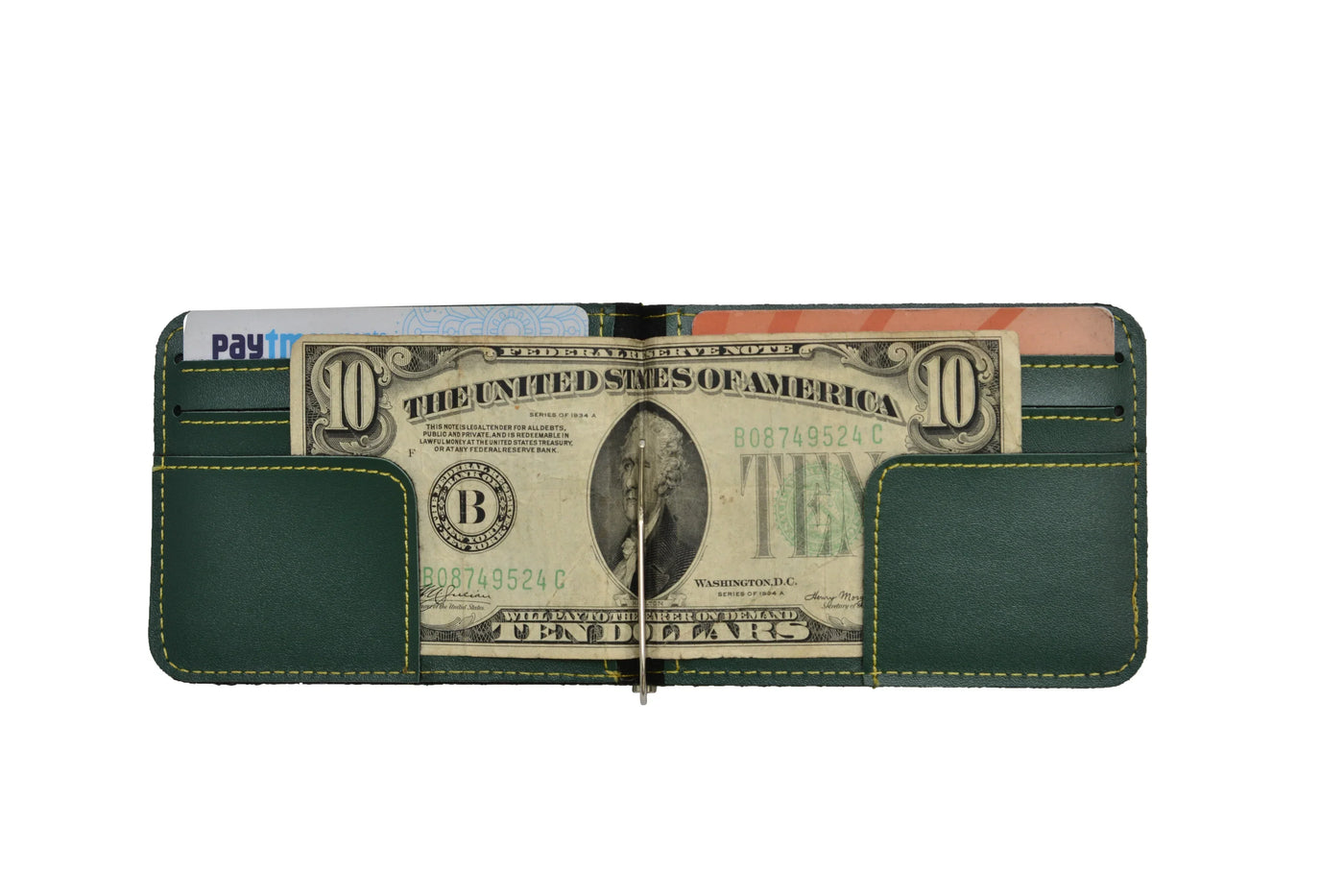 Personalized Perfect Unisex Money Clip and Classy Water Bottle - Green