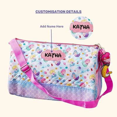 Your Gift Studio Mermaid Print Kids Customised Duffle Bag