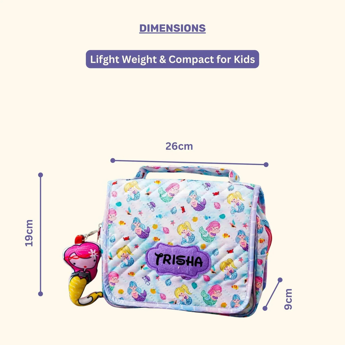 Your Gift Studio Mermaid Themed Customised Multipurpose Travel Kit For Kids (Purple)
