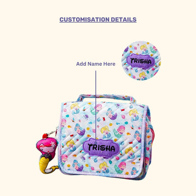 Your Gift Studio Mermaid Themed Customised Multipurpose Travel Kit For Kids (Purple)