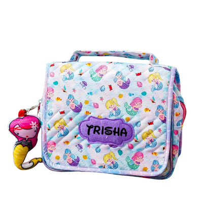 Your Gift Studio Mermaid Themed Customised Multipurpose Travel Kit For Kids (Purple)