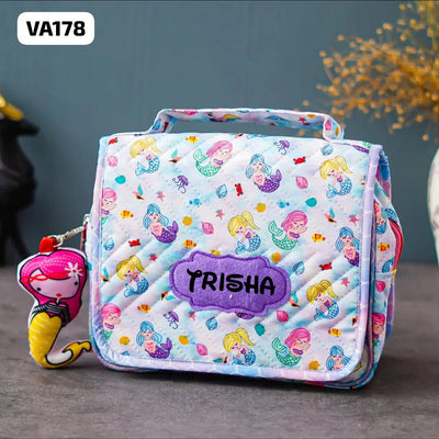 Your Gift Studio Mermaid Themed Customised Multipurpose Travel Kit For Kids (Purple)
