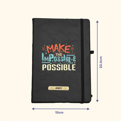 Make the Impossible Possible Hard Cover Diary - Black