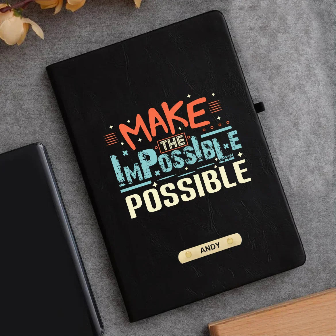 Make the Impossible Possible Hard Cover Diary - Black