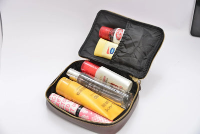 Personalized Mini make up kit + Chained Sling bag - Brown