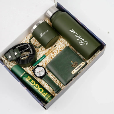 Personalised Brother (Bhai) Combo 8.0 - Olive Green