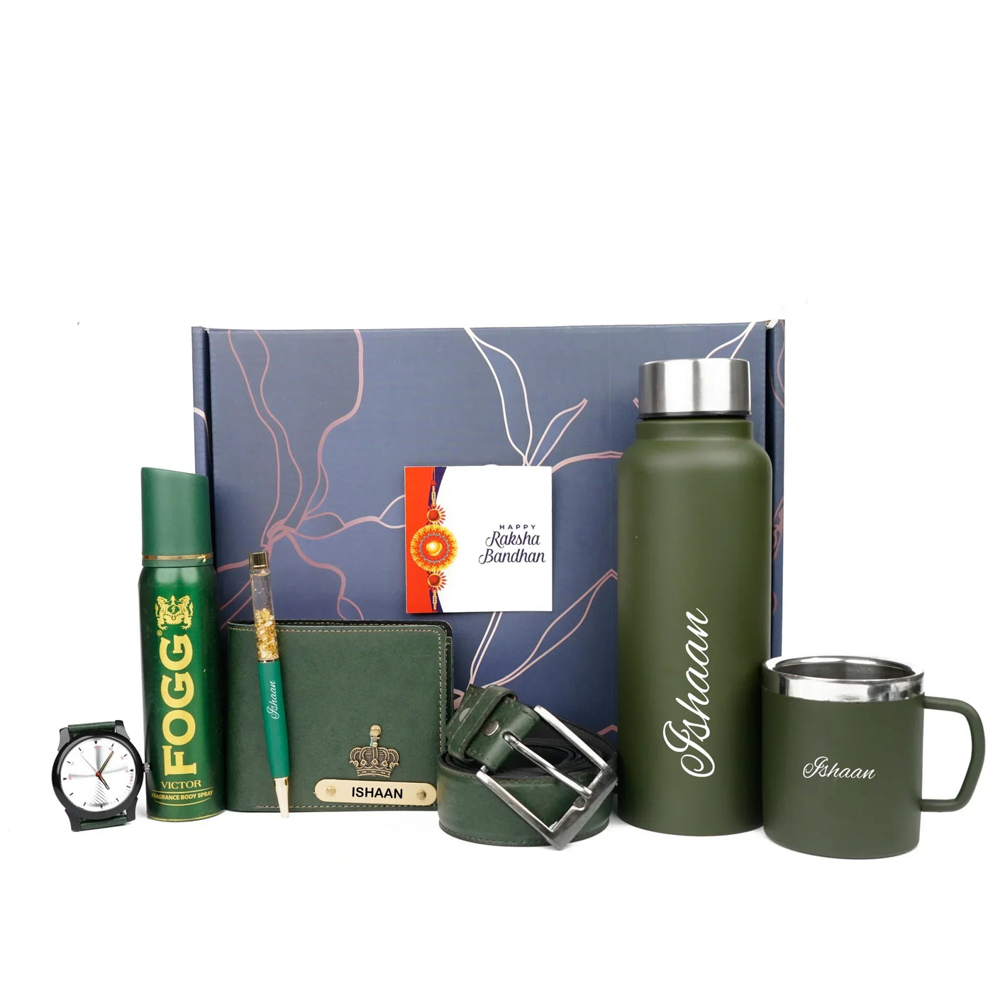 Personalised Brother (Bhai) Combo 8.0 - Olive Green