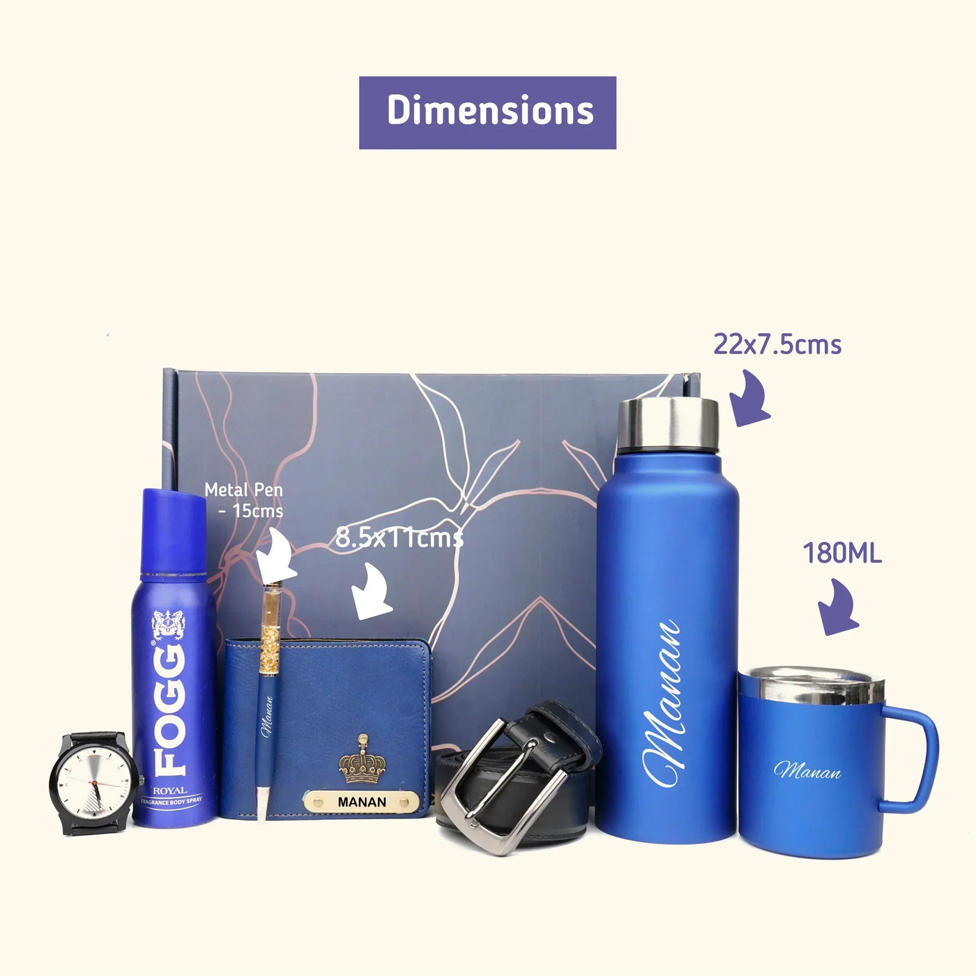 Personalised Brother (Bhai) Combo 8.0 - Royal Blue