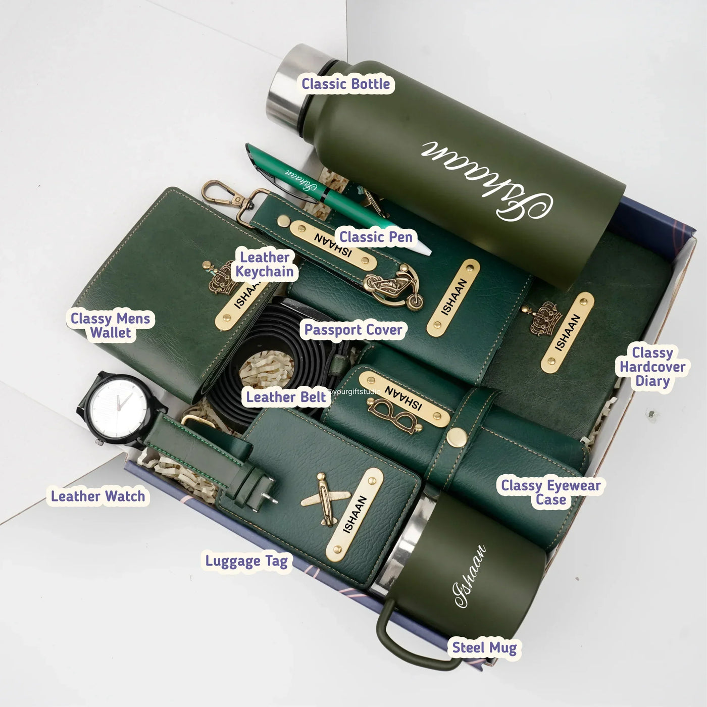 Personalised Brother (Bhai) Combo 9.0 - Olive Green