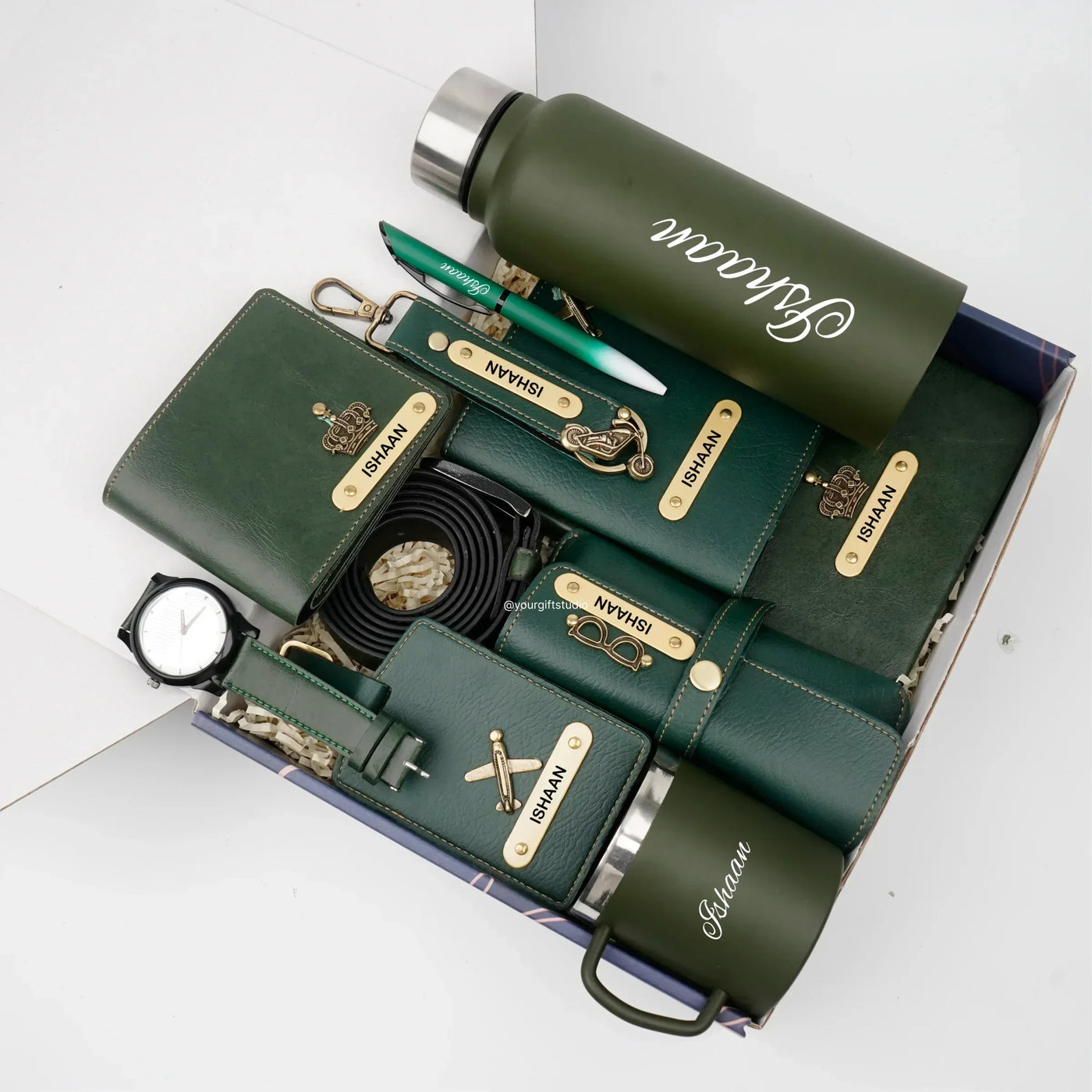 Personalised Brother (Bhai) Combo 9.0 - Olive Green