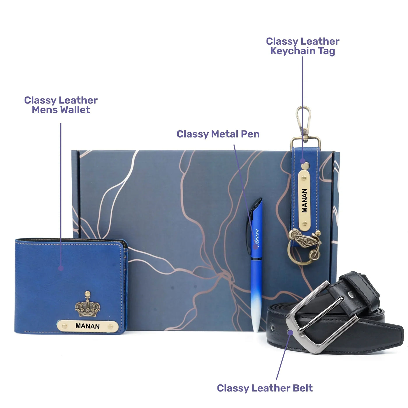 Personalised Brother (Bhai) Combo 5.0 - Royal Blue