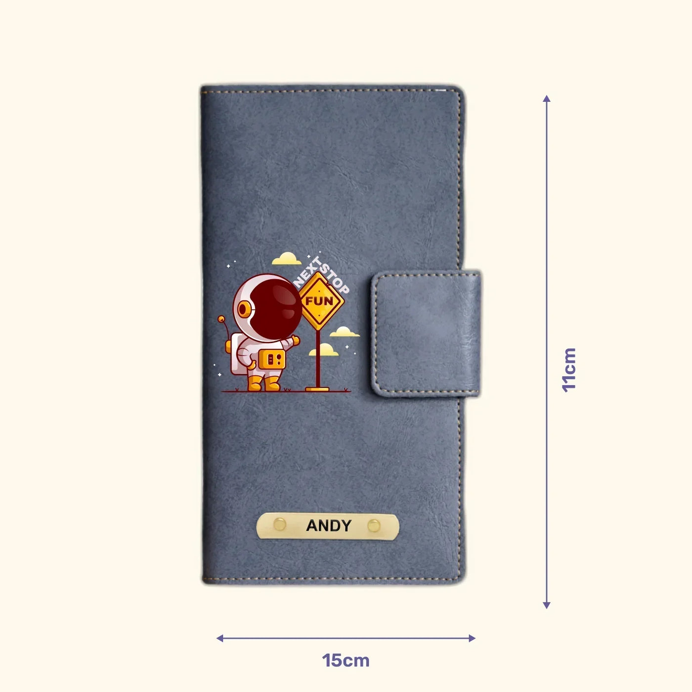 Next Stop Fun Printed Indian Travel Wallet -Dark Grey