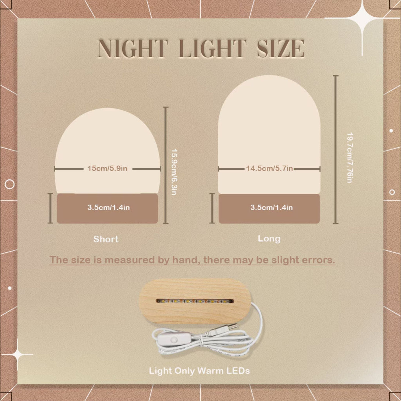 Kids Night Lights - Personalized Moon Star Clouds Nursery Decor Lamp