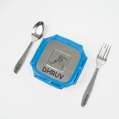 Personalised Engraved Tiffin Box Set - Medium - Blue