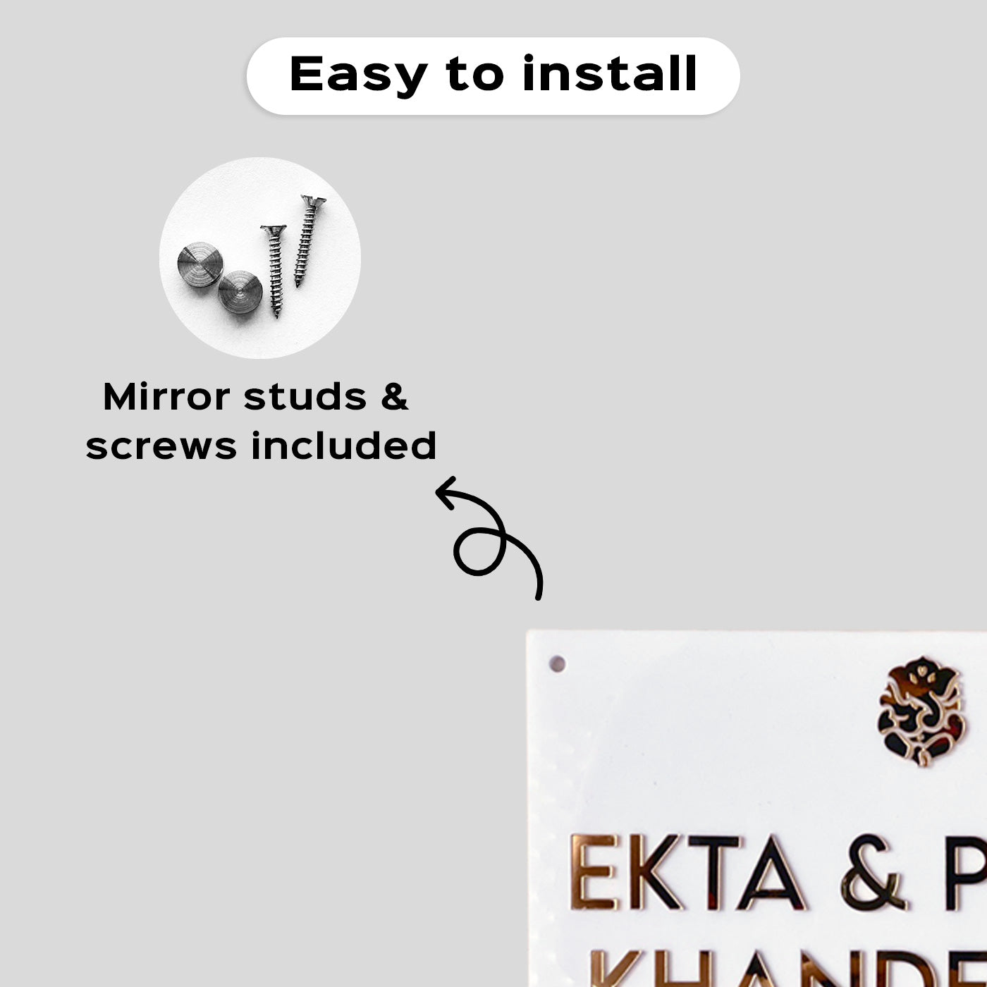 Personalised Tulip Rectangle Nameplate With Ganesha