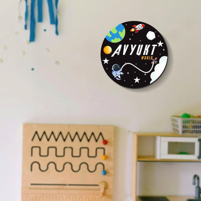 Personalised 3D Astro Theme Kids Room Name Plate