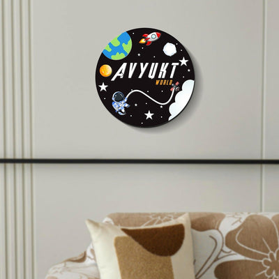 Personalised 3D Astro Theme Kids Room Name Plate